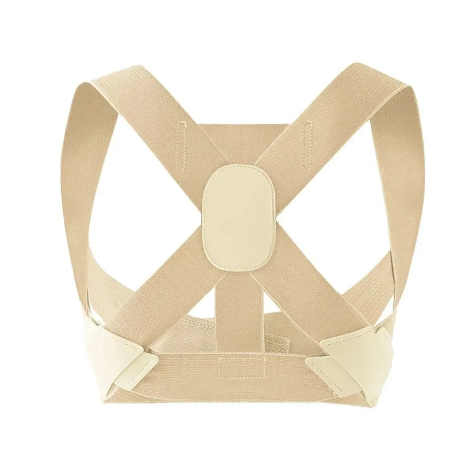 Adult Hunchback Corrector Invisible Back Straightening Stretching Straight Back Open Shoulder Lumbar Correction Belt Men Women Peaceful Pleasures Health and Wellness Beige S