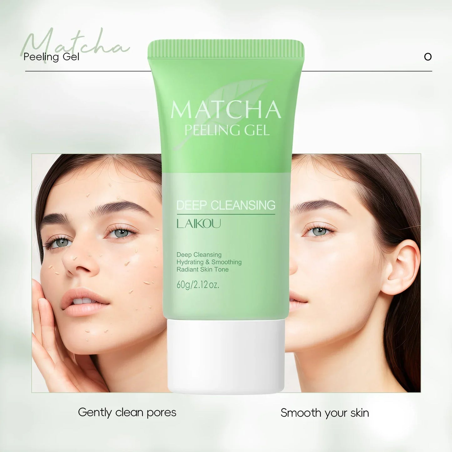 LAIKOU Matcha Peeling Gel 60g – Exfoliating Facial Scrub