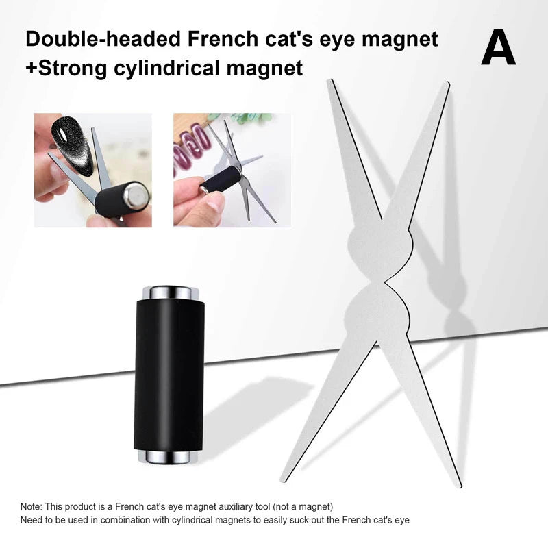 Multifunctional Cat's Eye Nail Magnetic Stick Super Strong Gel Polish Magnet Pen Cylinder Magnetic Cat's Eye Magnet Iron Sheet Peaceful Pleasures Health and Wellness A