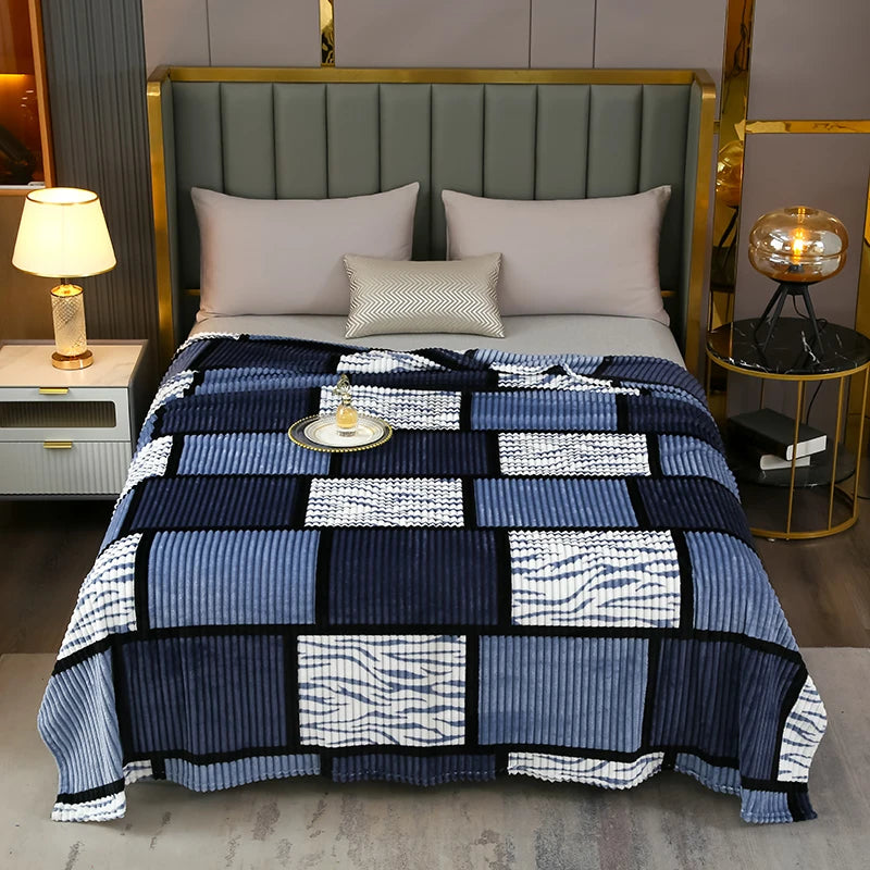 Plaid Fleece Bed Blankets Queen King Soft Lightweight Plush Fuzzy Blanket Lightweight Blanket for Travel Camping Bedspreads Peaceful Pleasures Health and Wellness Blanket H 150x200cm