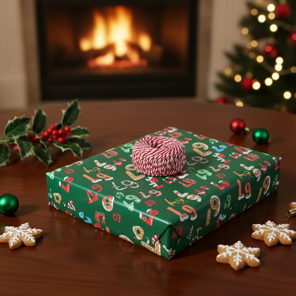 67 Meme Christmas Gift Wrap 90cm Long Roll 50cm Width Fun Holiday Party Present Wrapping Paper For Family Office Small Gift Shop Peaceful Pleasures Health and Wellness