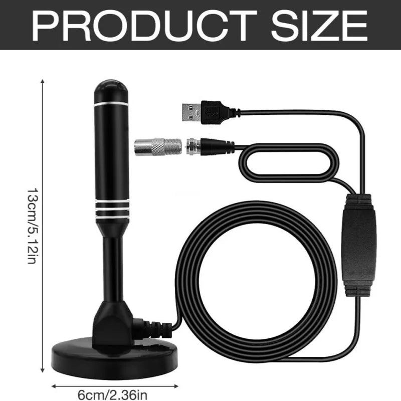 DTMB Digital TV Antenna – ATSC DVB-T2, Aluminum & Suction Cup
