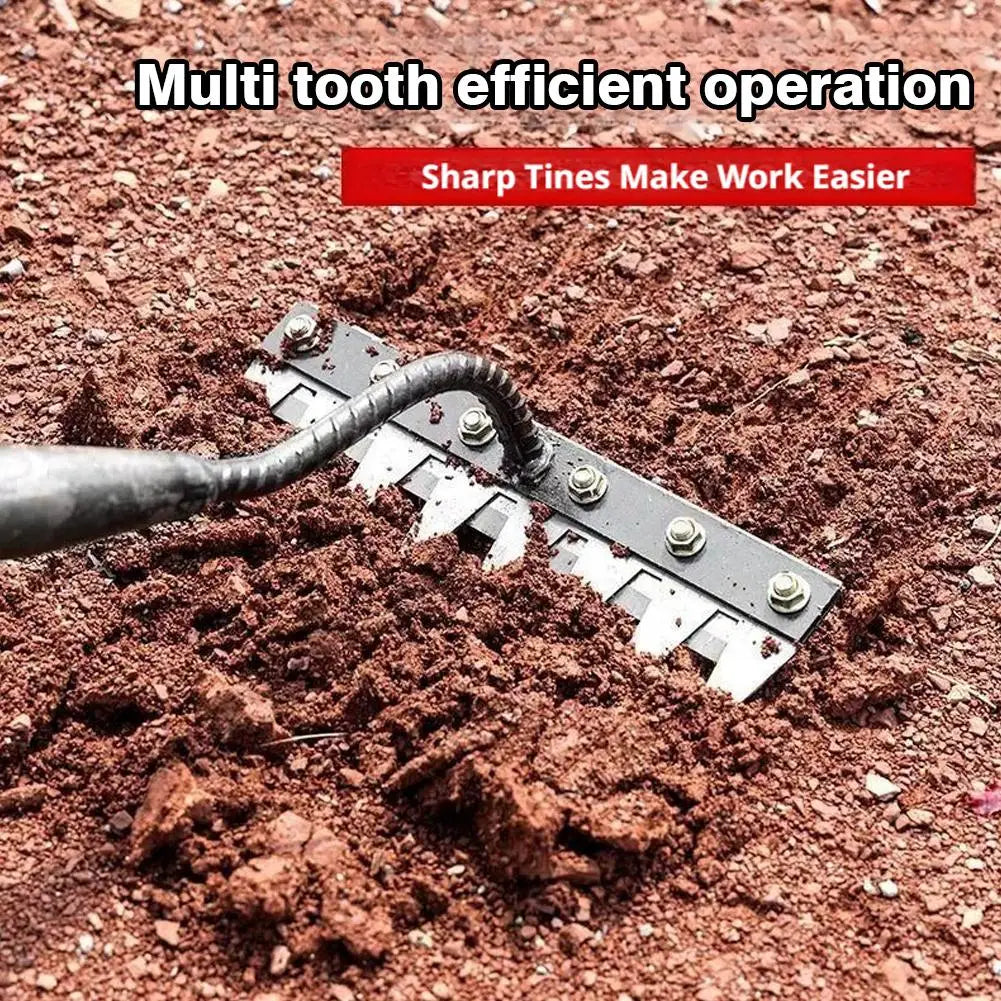 Metal Garden Rake 5–8 Teeth | Weeding & Soil Loosening Tool