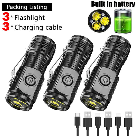ZHIYU Mini USB Rechargeable LED Flashlight with Pen Clip LED Flashlight Oasis Select