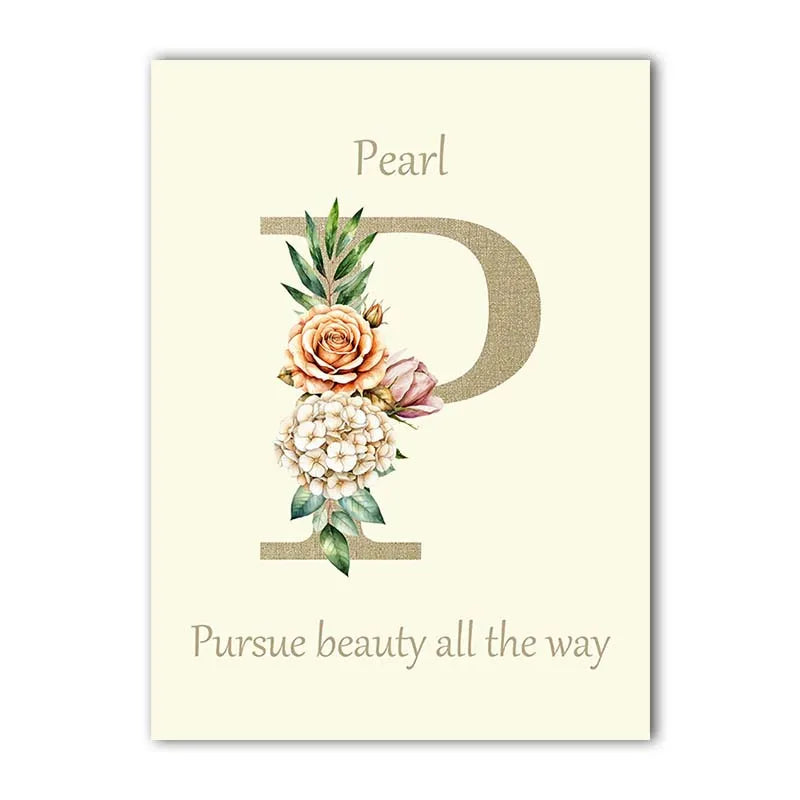 Custom Name Nursery Canvas Art | Bunny Floral Kids Wall Decor