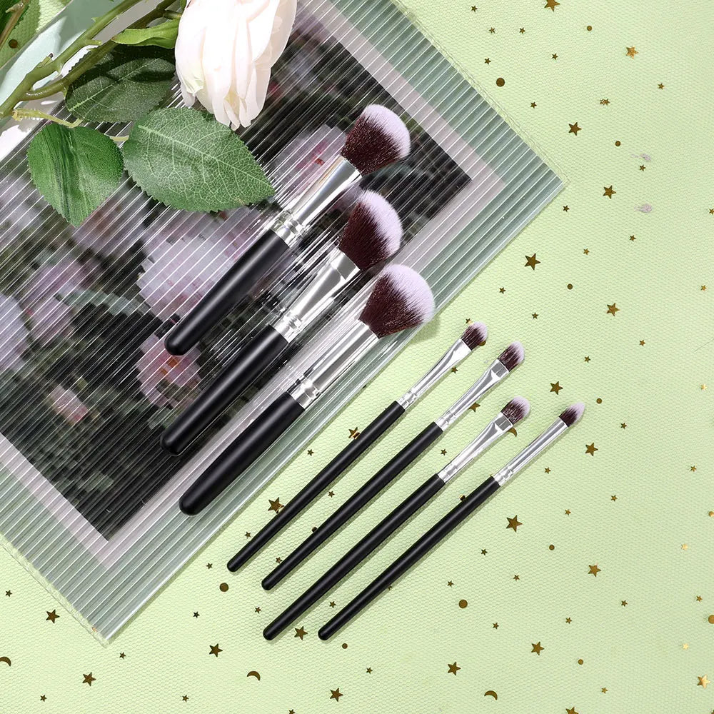 Soft Fluffy Makeup Brush & Sponge Set – Blush, Eye & Foundation