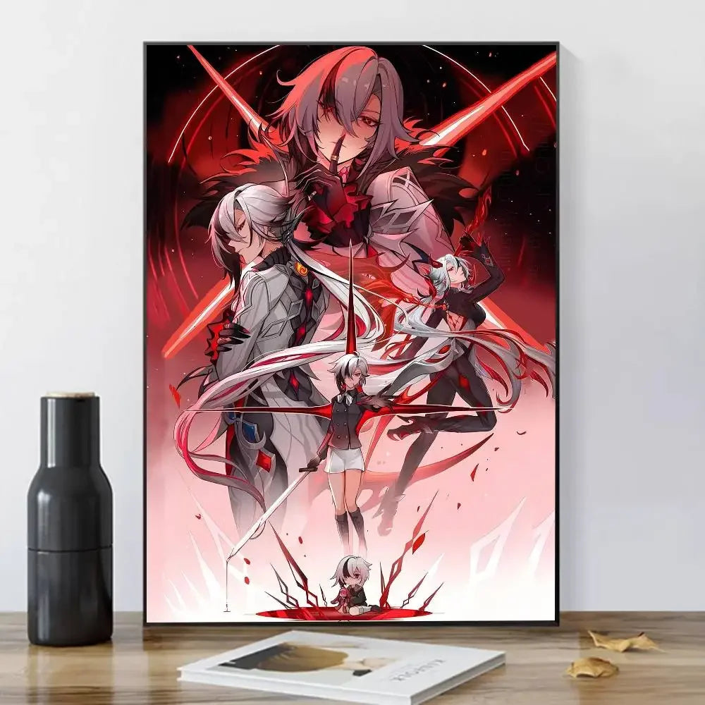 Genshin Impact Arlecchino Canvas Wall Art Poster | Anime Decor