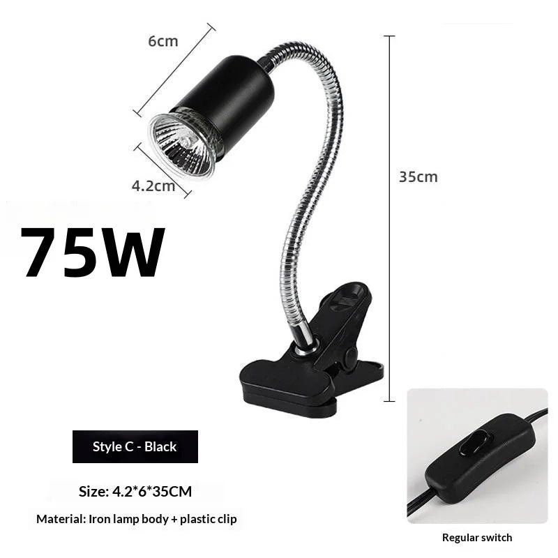 UVA UVB Reptile Basking Lamp 50/75W Dimmable Heat Bulb Set