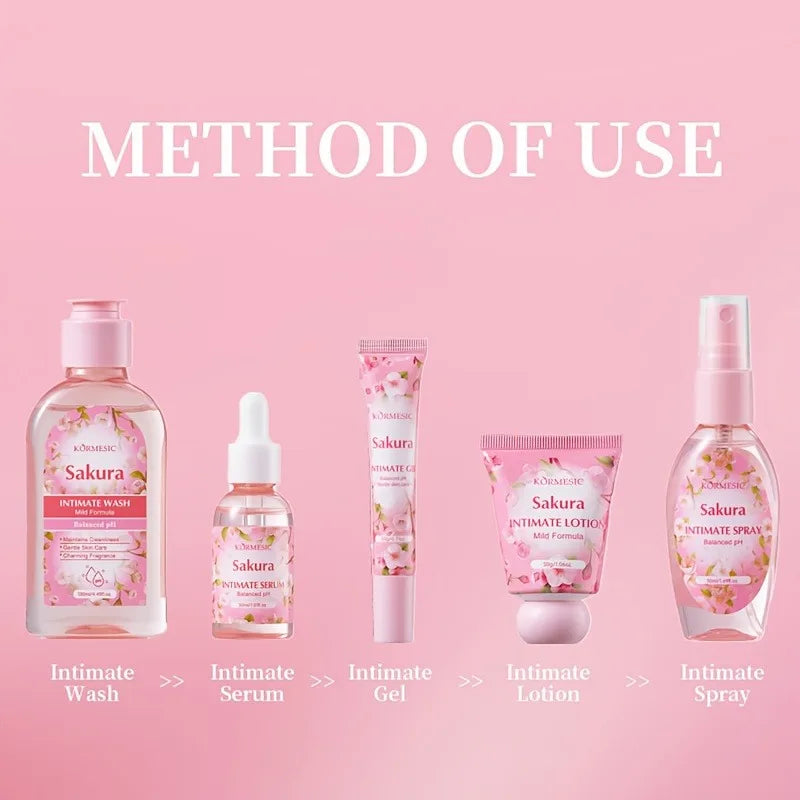 Sakura Women's Intimate Care 5-Piece Set – Cleanse & Refresh