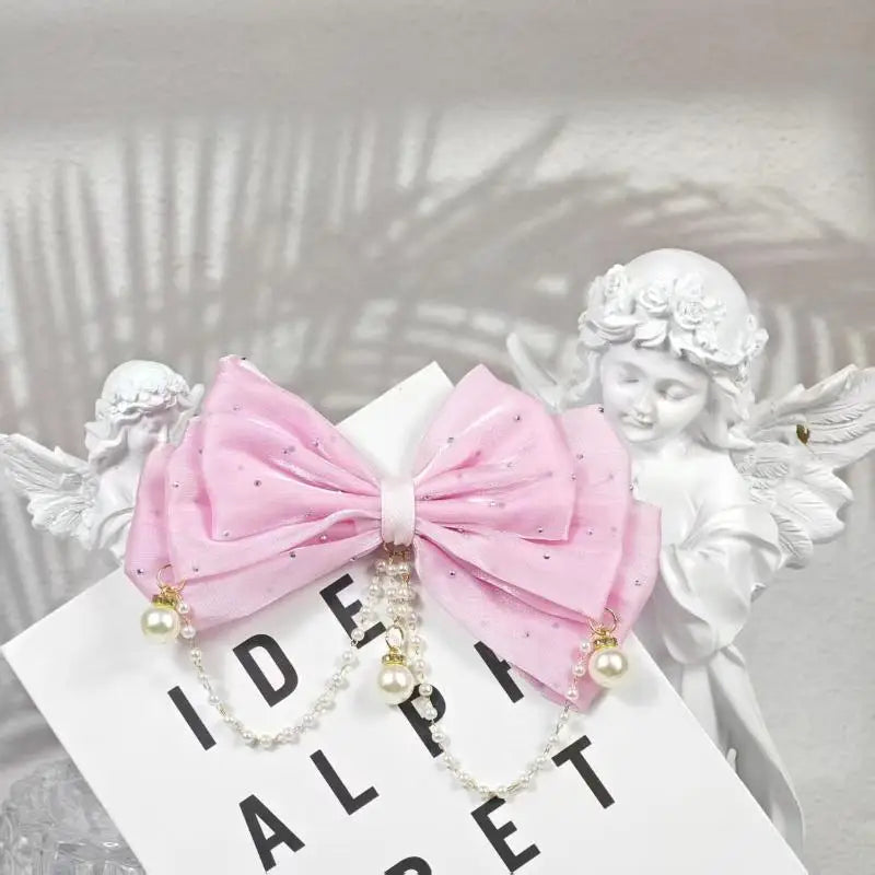 Rhinestone Bow Hair Clip for Girls – Princess Party Accessory