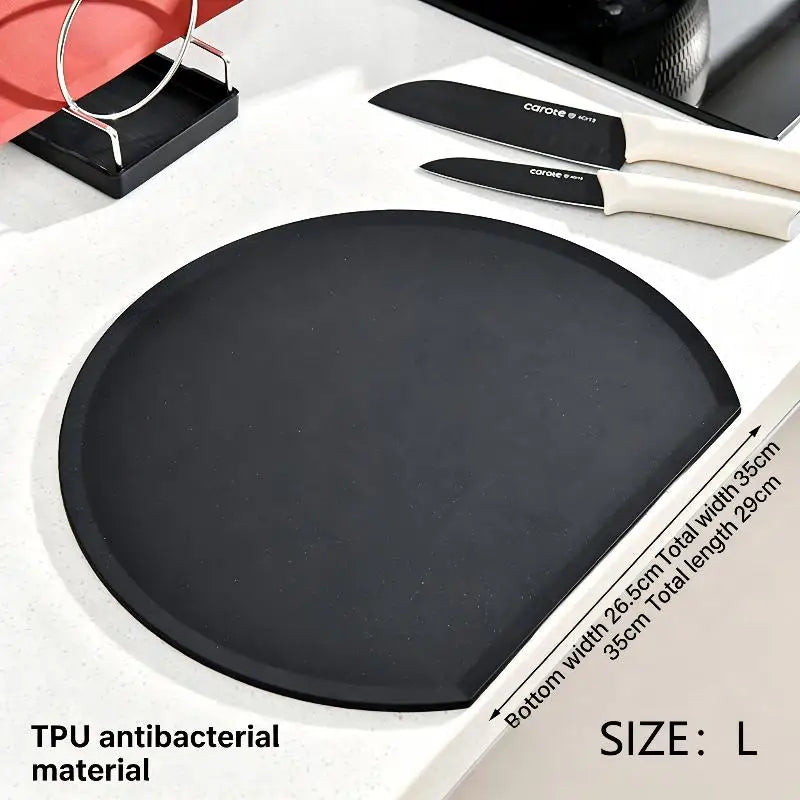 Thick TPU Silicone Cutting Board – Anti-Slip Semi-Circular Chop Pad Silicone Cutting Board Peaceful Pleasures Health and Wellness C