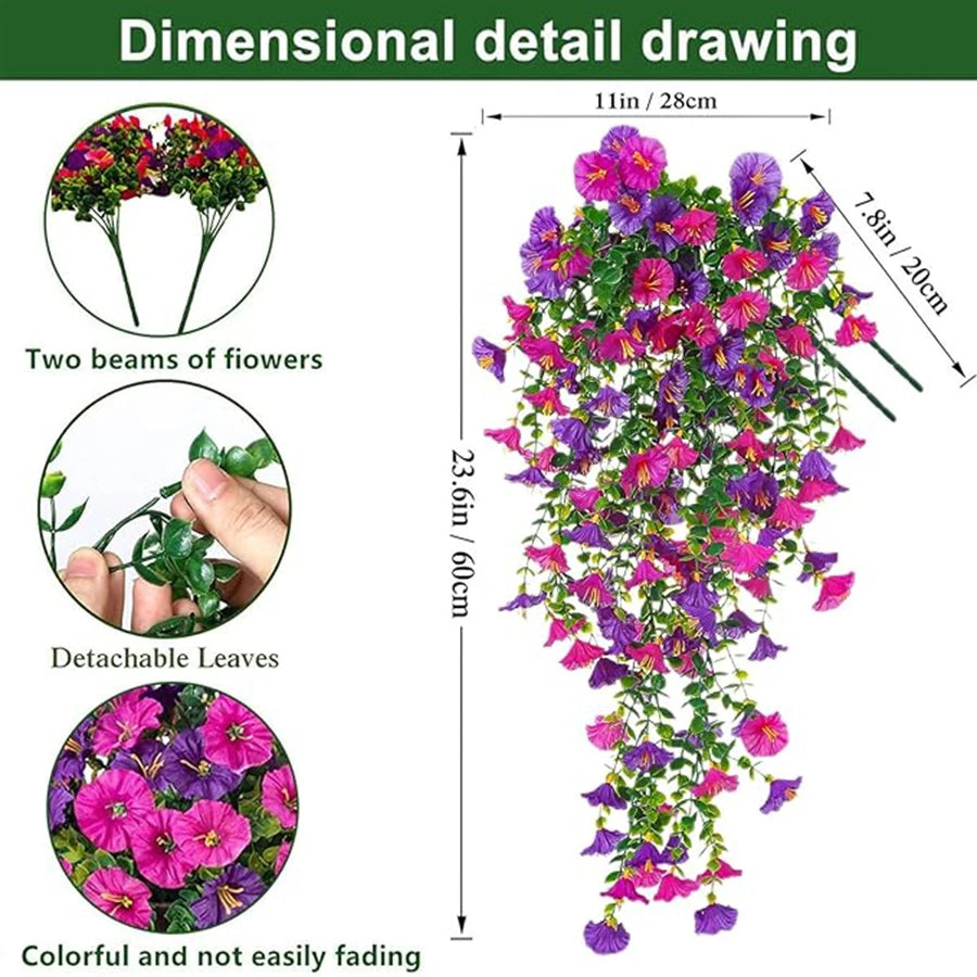 Artificial Morning Glory Vine Flowers – Wedding & Home Decor Artificial Flower Vine Peaceful Pleasures Health and Wellness