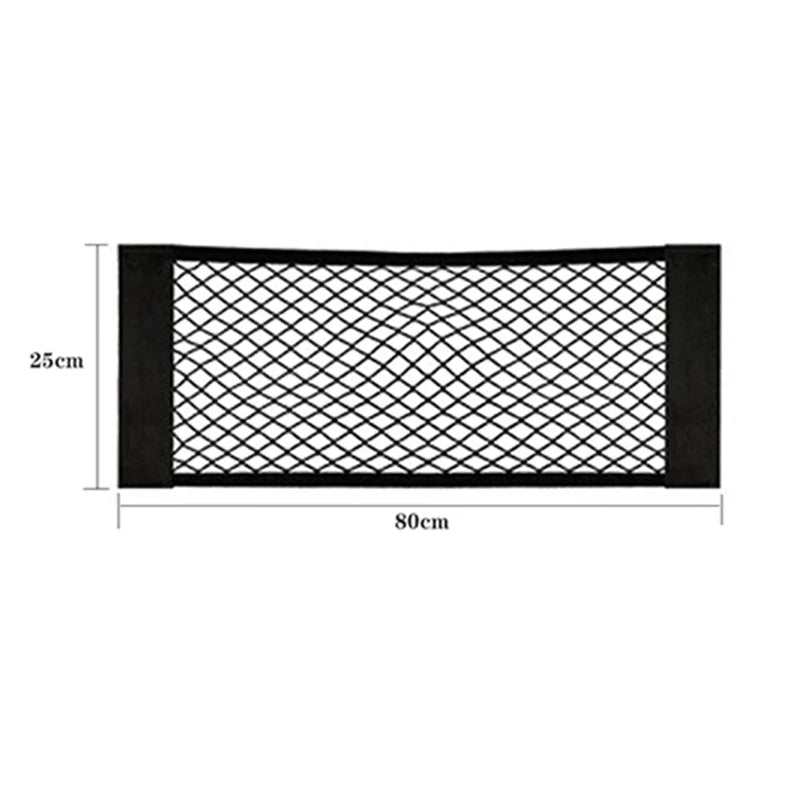 Self-Adhesive Magic Tape Car Trunk Mesh Storage Organizer Elastic Cargo Net Pocket Universal Trunk Seat Back Storage Accessories Peaceful Pleasures Health and Wellness 80 x 25