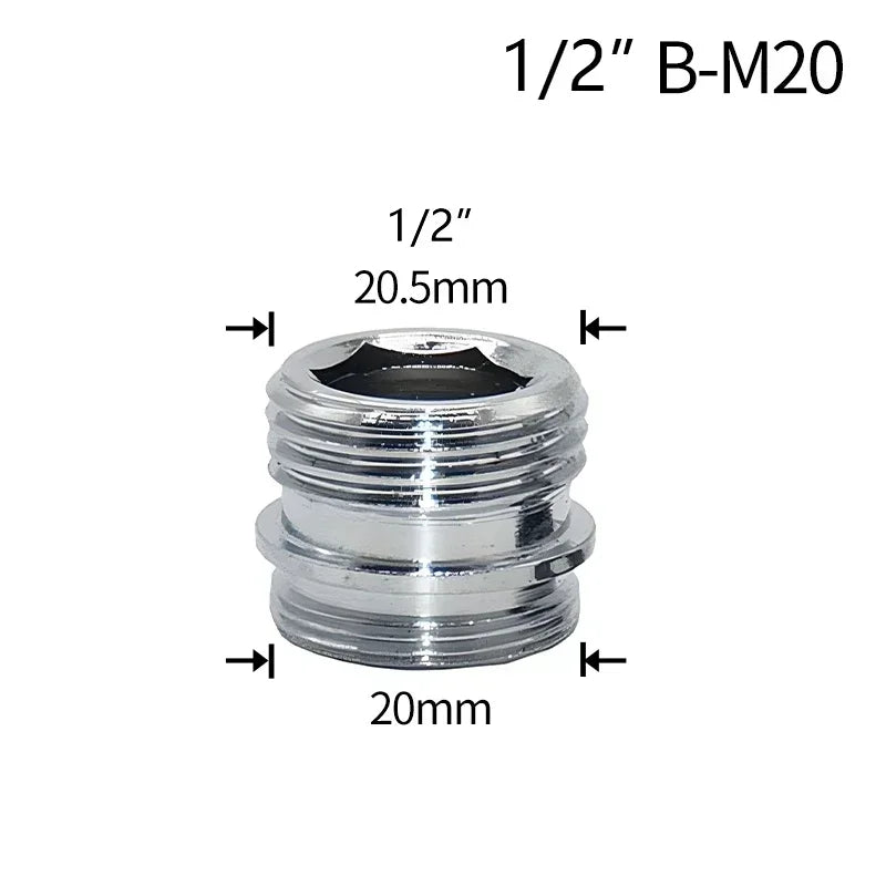 Brass Faucet Thread Adapter 1/2" to M16–M32 Tap Coupler