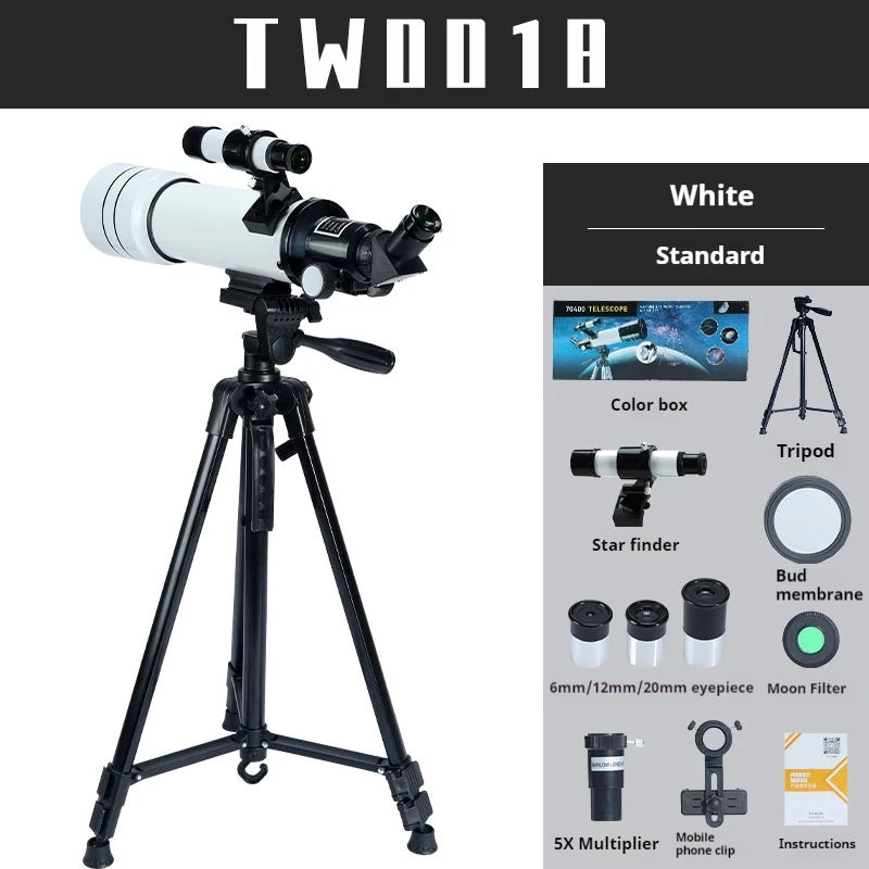 Astronomical Telescope 333.35X High-Definition Low Light Night Vision Photography, Stargazing and Moon Watching Peaceful Pleasures Health and Wellness TW0018(70400)