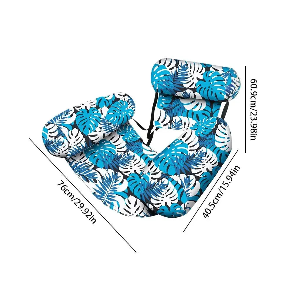 Portable Foldable Inflatable Water Hammock, Comfortable Pool Lounge Chair, Heavy-Duty Floating Recliner Bed for Adults Swimming Peaceful Pleasures Health and Wellness