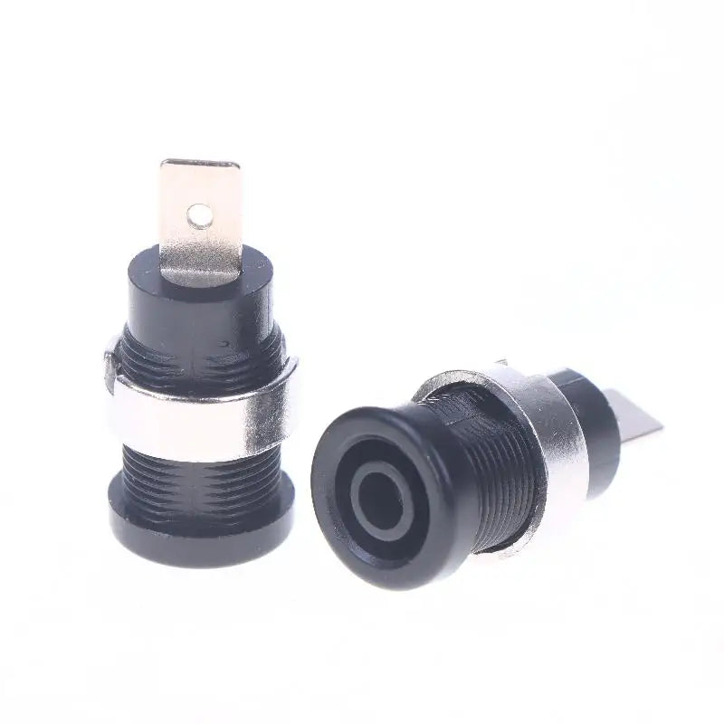 10Pcs Binding Post Adapters Ten For 4mm Banana Female Jack 4mm Banana Plug Connectors Panel Mount Socket Peaceful Pleasures Health and Wellness Black 10pcs