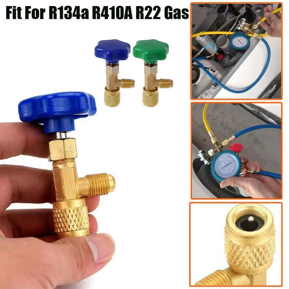 Air Car Automotive safety valve Bottle Opener For R22 R134a R410A Gas 1/4 SAE Auto AC Can Tap Valve Air Car Conditioning Tool Peaceful Pleasures Health and Wellness