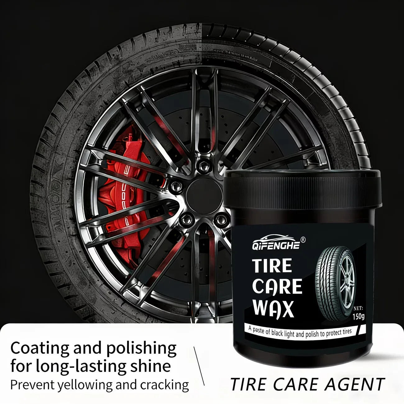 Tire Shine Wax – Hydrophobic Blackening Paste & Polish Coating