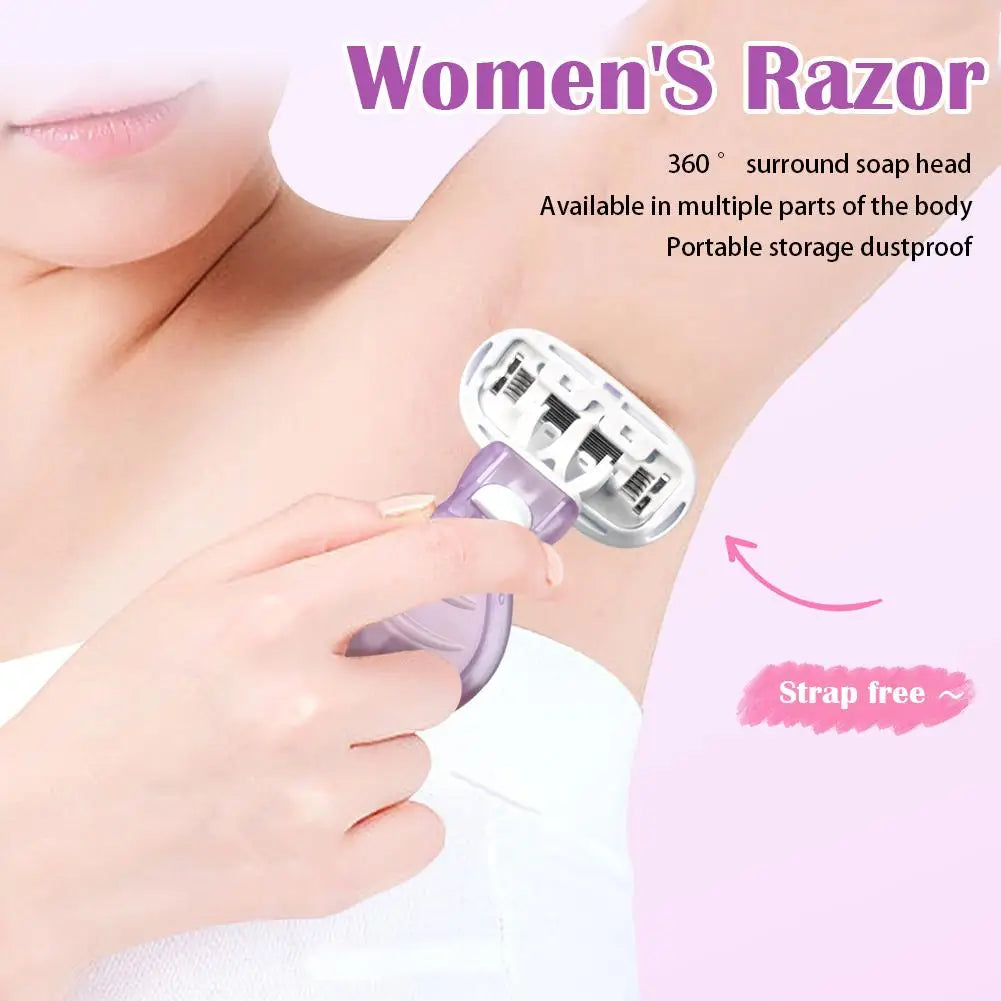 Portable Women Razor for Travel Face Leg Bikini Body Hair Shaving With Protective Net Blade Lady Manual Shaver Set Peaceful Pleasures Health and Wellness