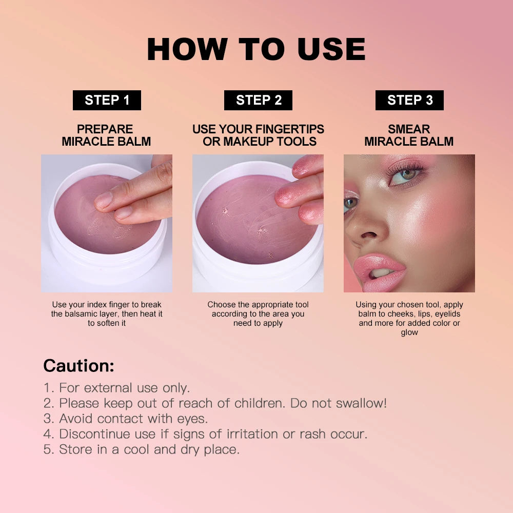 3 In 1 Solid Pearl Blush Cream Monochrome Woman Blush Paste Cheek Ulti-purpose For Eyes Lips Makeup Blush Stick Korean Cosmetics Peaceful Pleasures Health and Wellness