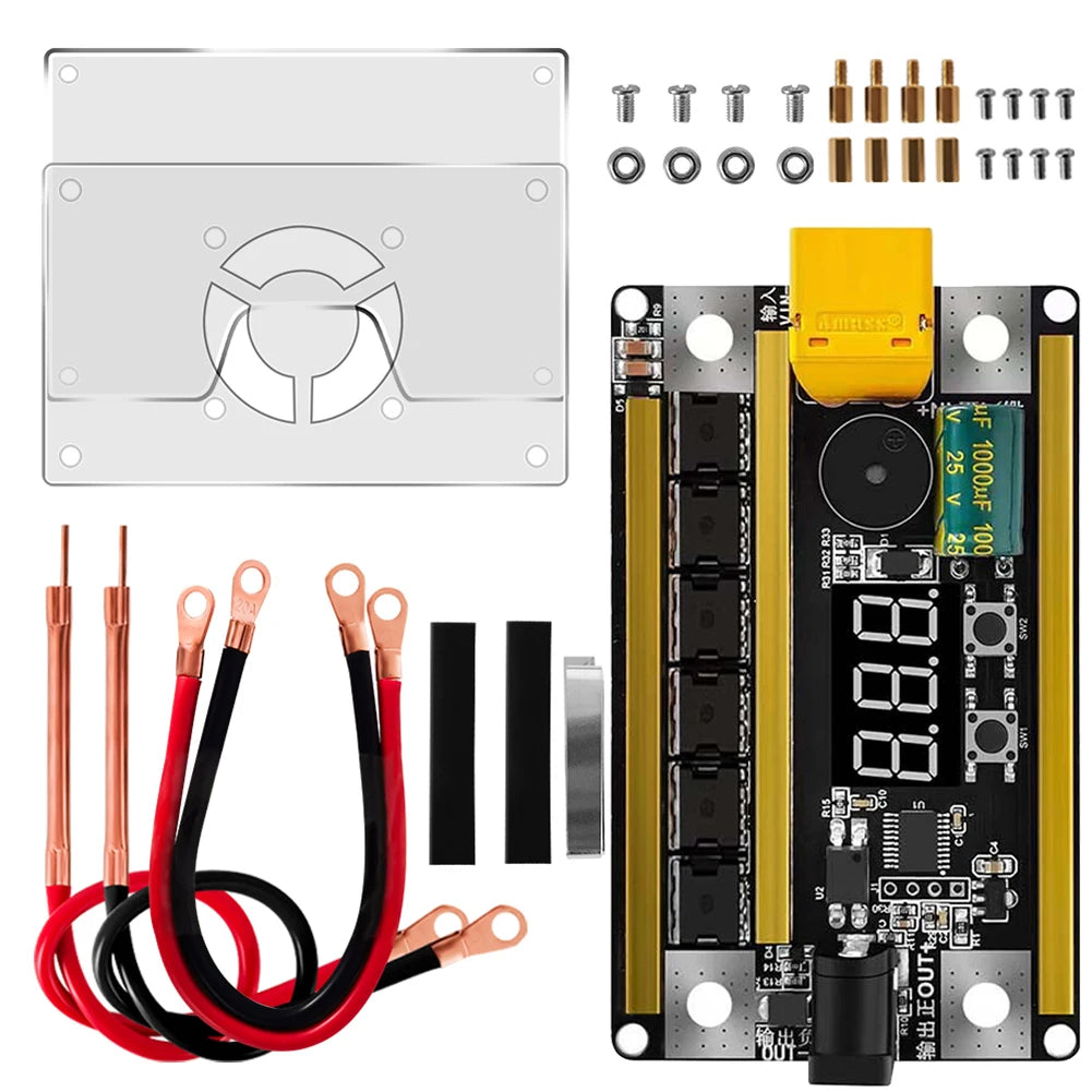 GX591 Battery Energy Storage Spot Welding Machine with Automatically Trigger Welding 12V Welding Circuit Board for 18650 Battery Peaceful Pleasures Health and Wellness GX591 with Shell