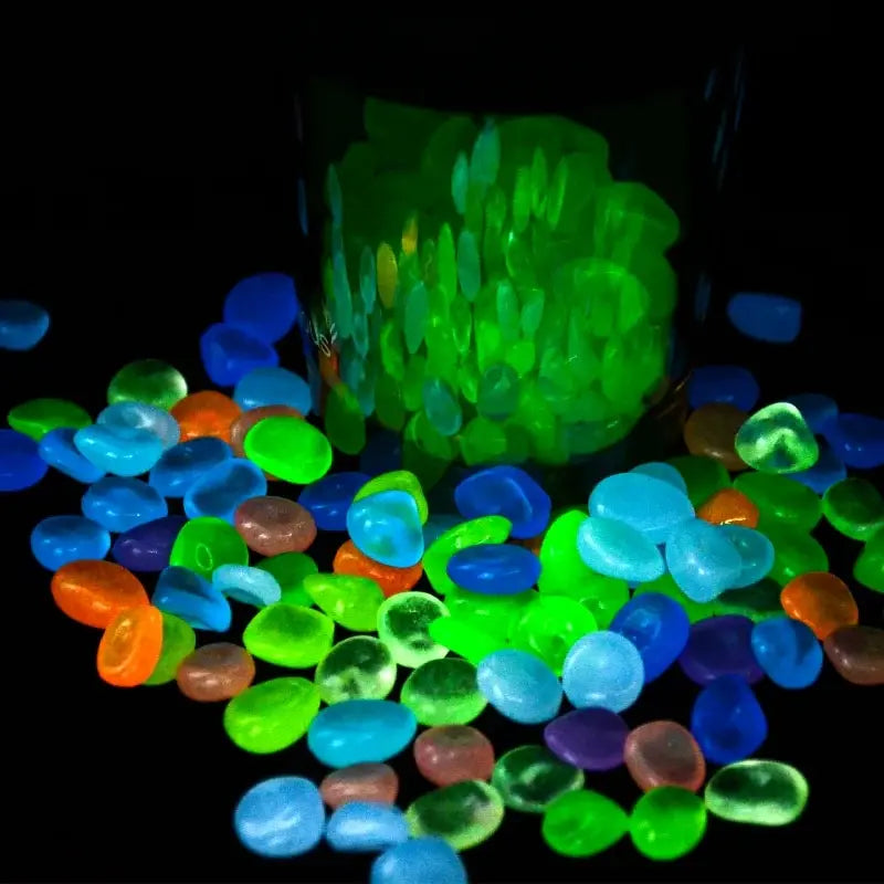 200Pcs Glow in the Dark Pebbles – Garden, Aquarium & Patio