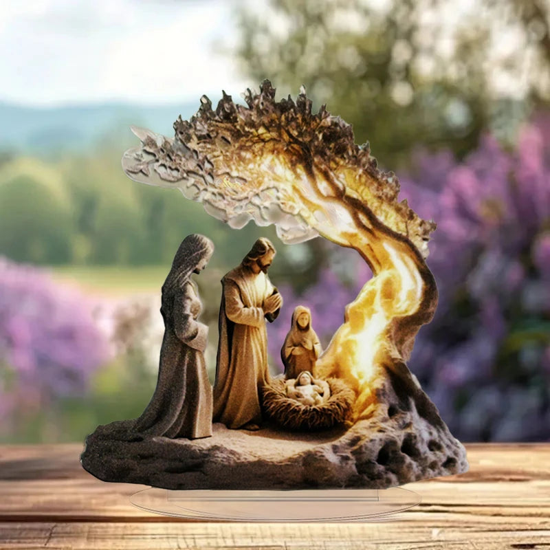 Nativity Figurine Set | Religious Holiday Tabletop Scene Decor