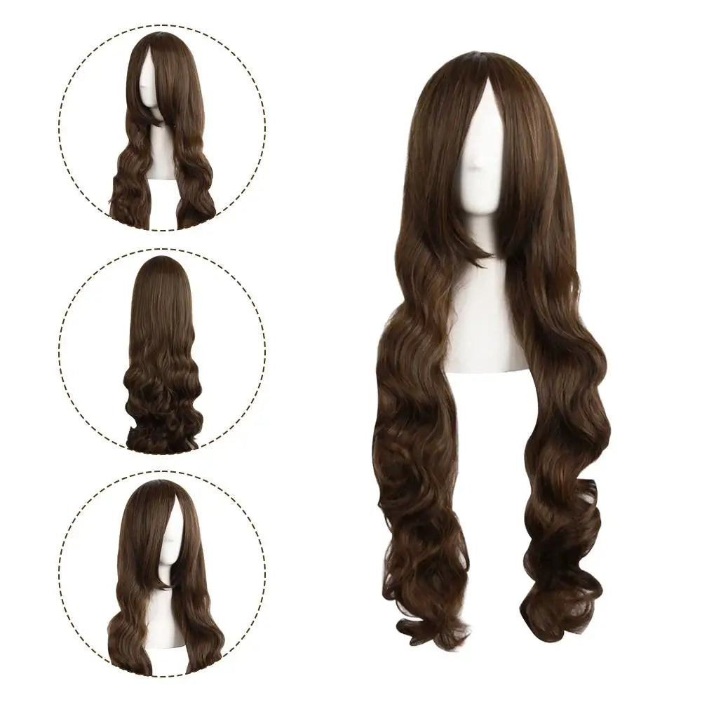 Women's 80cm Long Wavy Brown Cosplay Wig – Lolita Party Wig