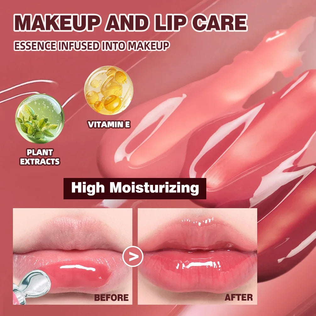 QIBEST Moisturizing Lip Lotion Mirror Pearl Lipgloss Volumizing Lip Glaze Natural Lip Gloss Hydrating Jelly Pout Lip Tint Makeup Peaceful Pleasures Health and Wellness