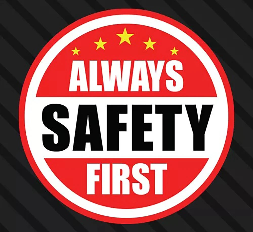4Pack ALWAYS SAFETY FIRST Hard Hat Sticker Helmet Decal Label Employee Worker Safe 2x2inch Peaceful Pleasures Health and Wellness