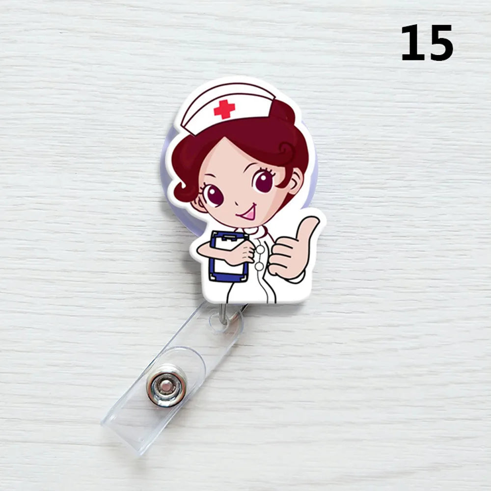 Nurse Exhibiton ID Name Card Badge Reel Doctor Clips Office Supplies Card Holder Clip Badge Holder Clip Name Card Holder Peaceful Pleasures Health and Wellness 15