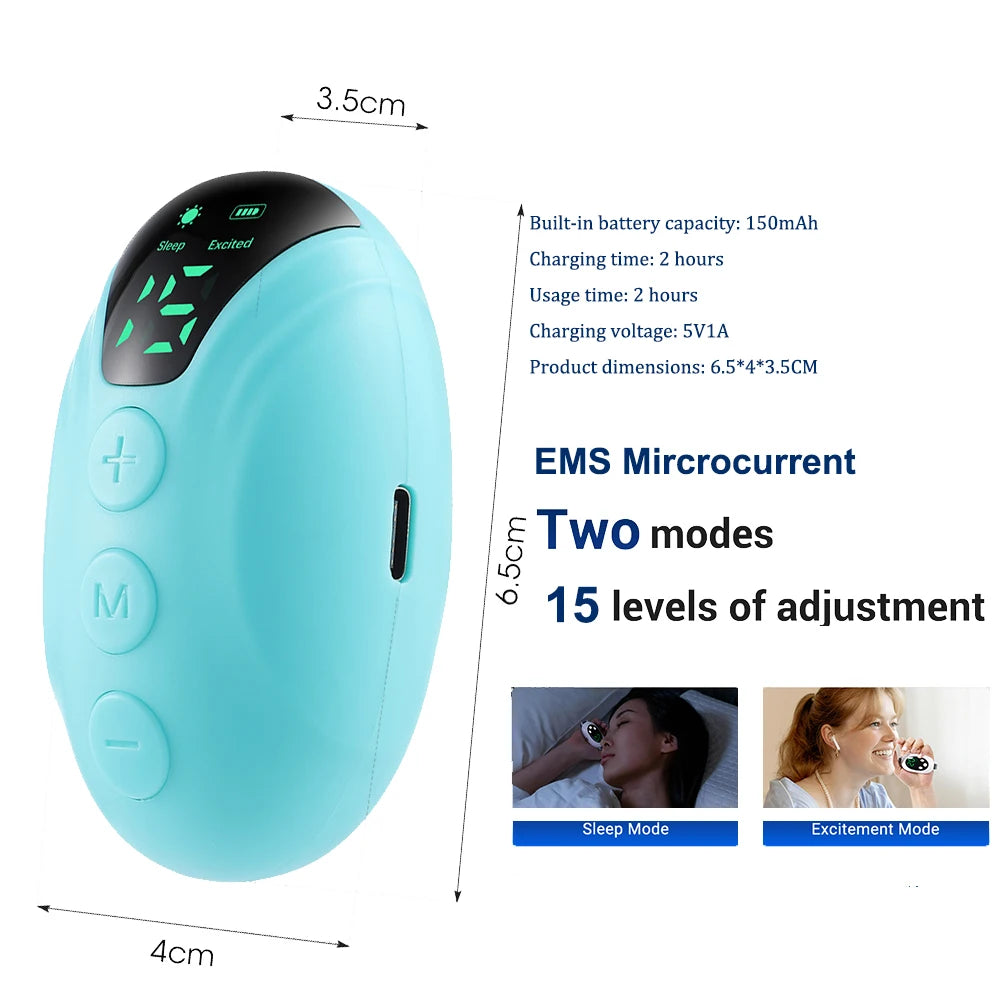 Handheld Sleep Aid Device Microcurrent Stimulator Portable Anxiety & Sleeplessness Support Device Physical Insomnia Reliever Peaceful Pleasures Health and Wellness 15 Gears GREEN
