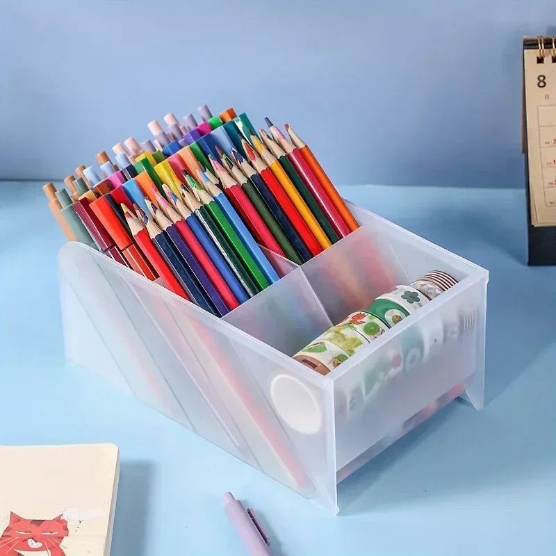 Transparent Desktop Pen Holder & Stationery Organizer