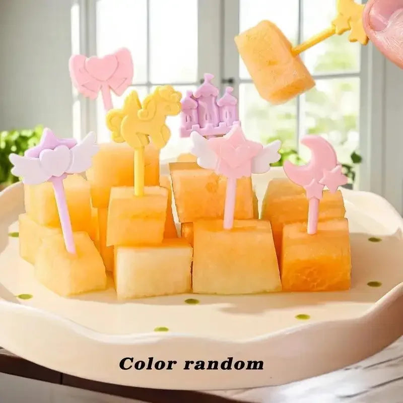 10-Pc Cartoon Fruit Forks | Bento Box & Cocktail Picks