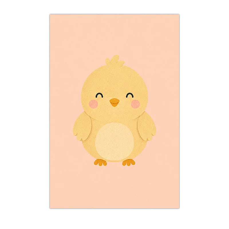 Nursery Animal Wall Art Cute Wildlife Canvas Painting Nordic Poster Print For Kids Bedroom Wall Decor Peaceful Pleasures Health and Wellness 17 15x20cm No Frame China Mainland