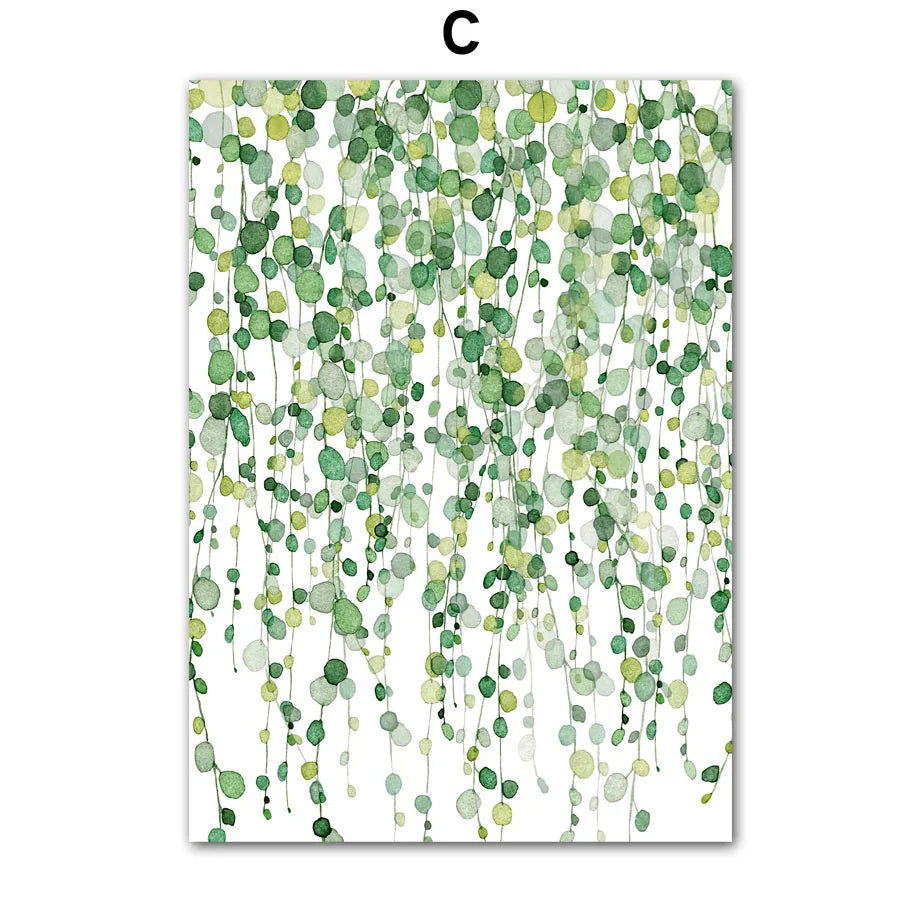 Palm Leaf Nordic Canvas Wall Art | Spring Green Botanical Print
