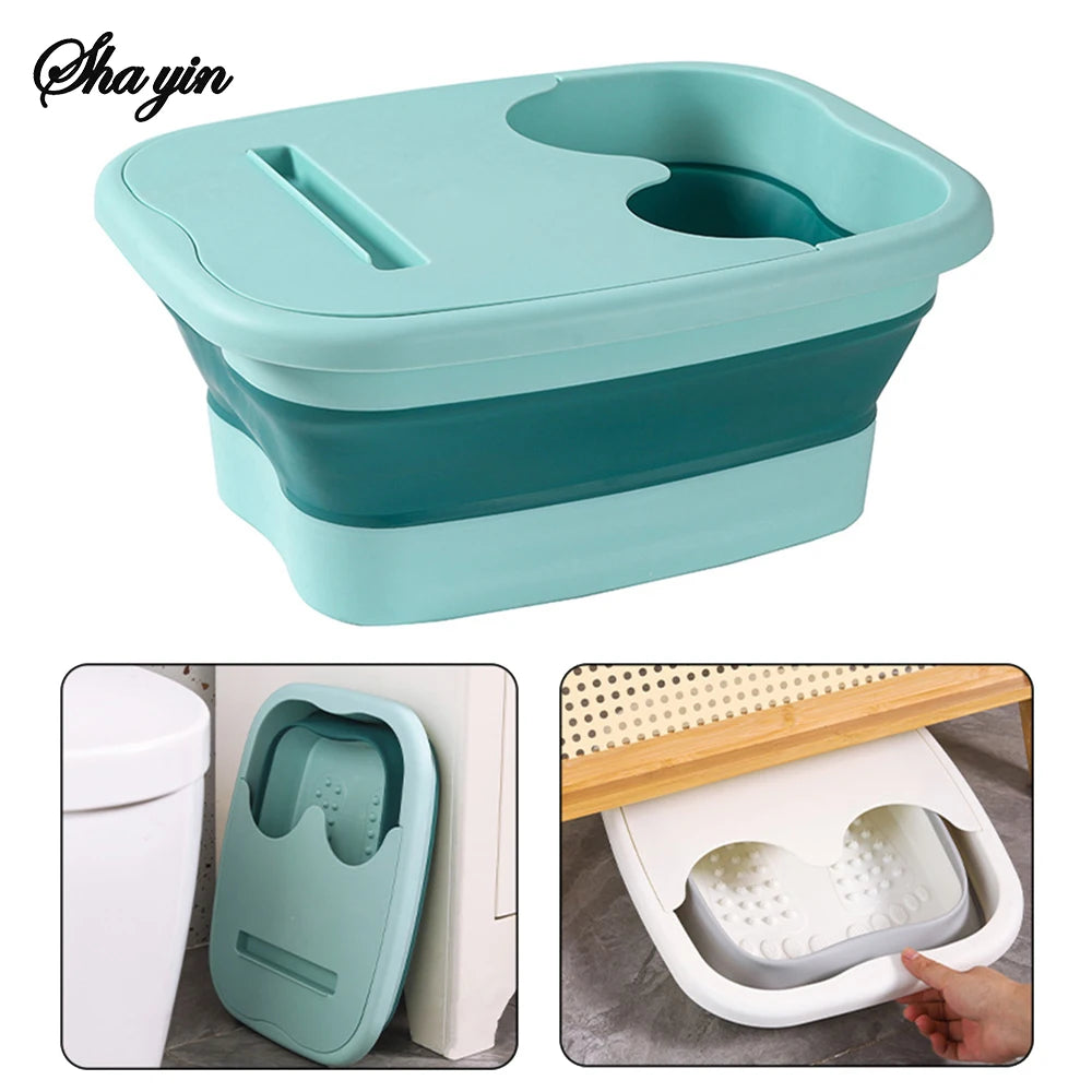 Foldable foot bath tub – portable, covered basin with ergonomic design, suitable for travel and home use Peaceful Pleasures Health and Wellness
