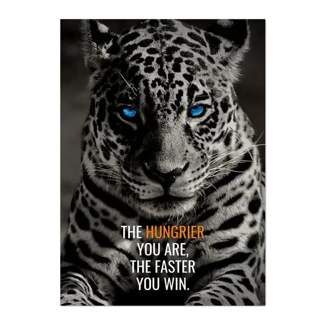 Nordic Lion Tiger Motivational Canvas Wall Art Poster Print Canvas Wall Art Peaceful Pleasures Health and Wellness 19 50x70cm Unframed