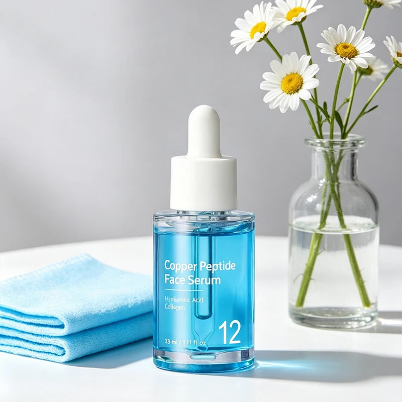 Copper Peptide Face Serum 33ml With Hyaluronic Acid Collagen Deeply Hydrating Nourishing Facial Essence Daily Use Skincare Serum Peaceful Pleasures Health and Wellness