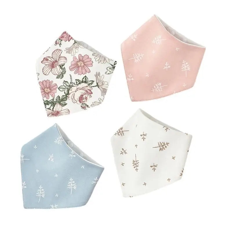 Baby Bandana Bibs 4-Pack | Waterproof Cotton Drool Bibs