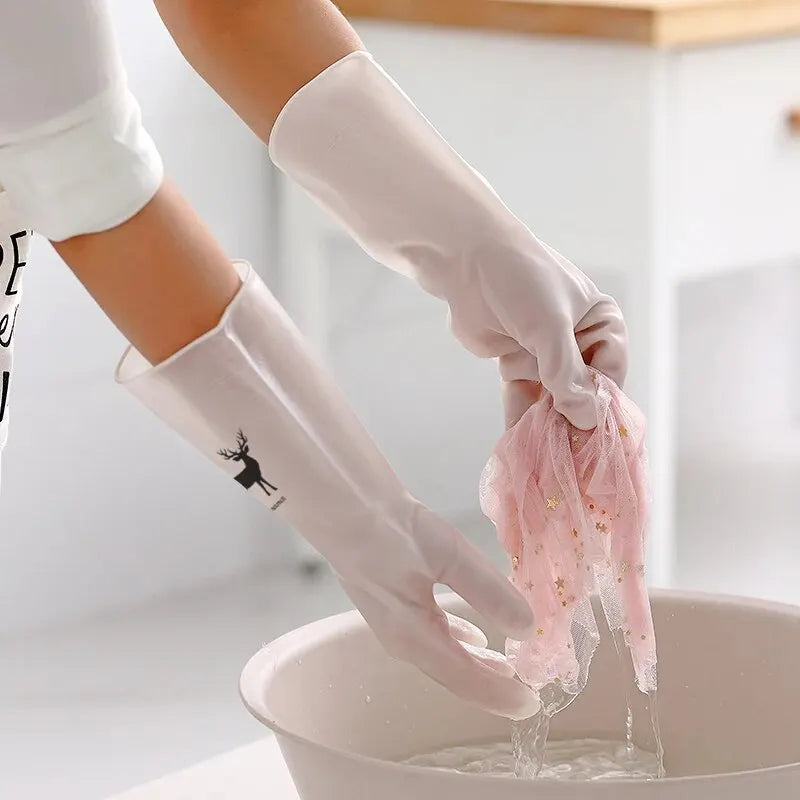 Waterproof Rubber Cleaning Gloves – Dishwashing & Laundry
