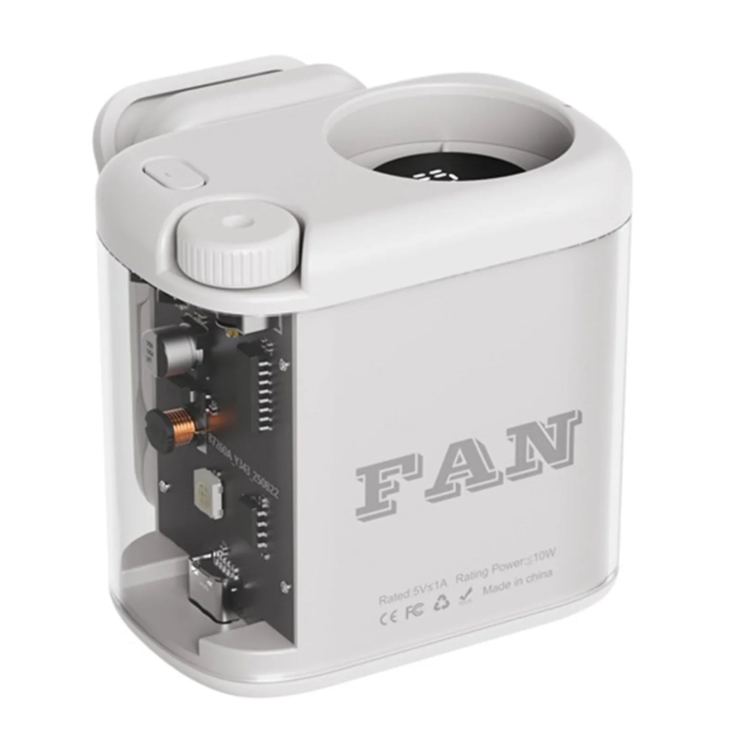 Wearable Waist Fan 100 Speeds 1800mAh Battery LED Light