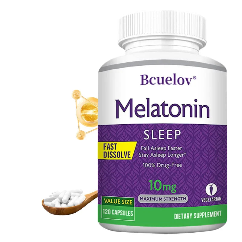 Bcuelov Melatonin Sleep Supplement | 30/60/120 Capsules