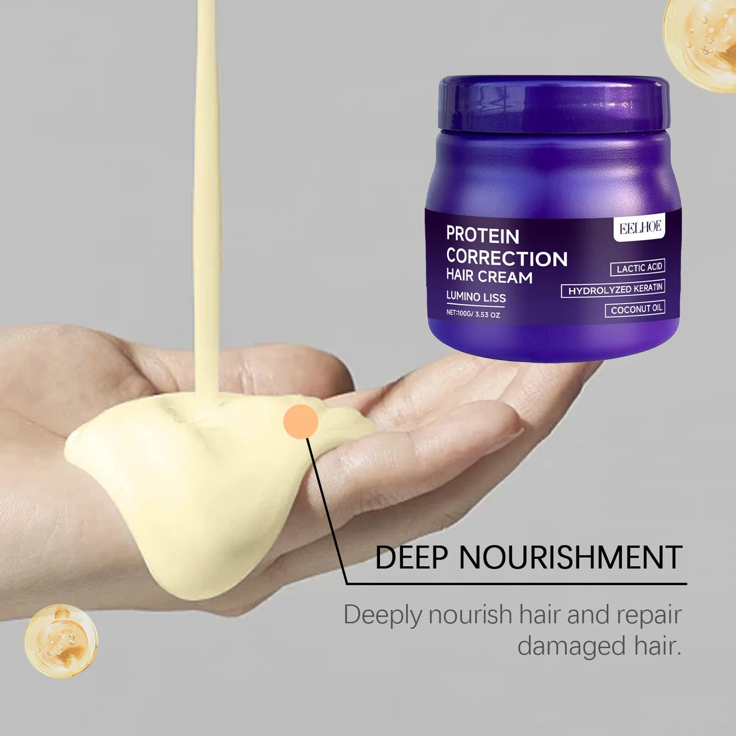 Keratin Protein Hair Straightening Cream – Anti-Frizz 100g Hair Straightening Cream Peaceful Pleasures Health and Wellness