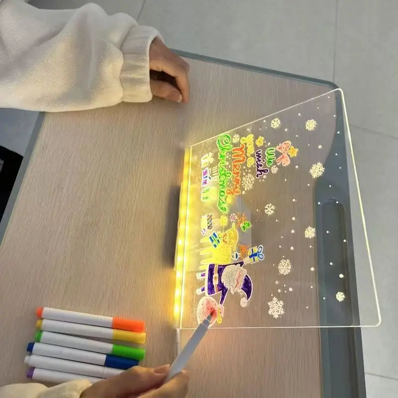 Rewritable DIY Children's Glowing Drawing Board Message Lamp 7