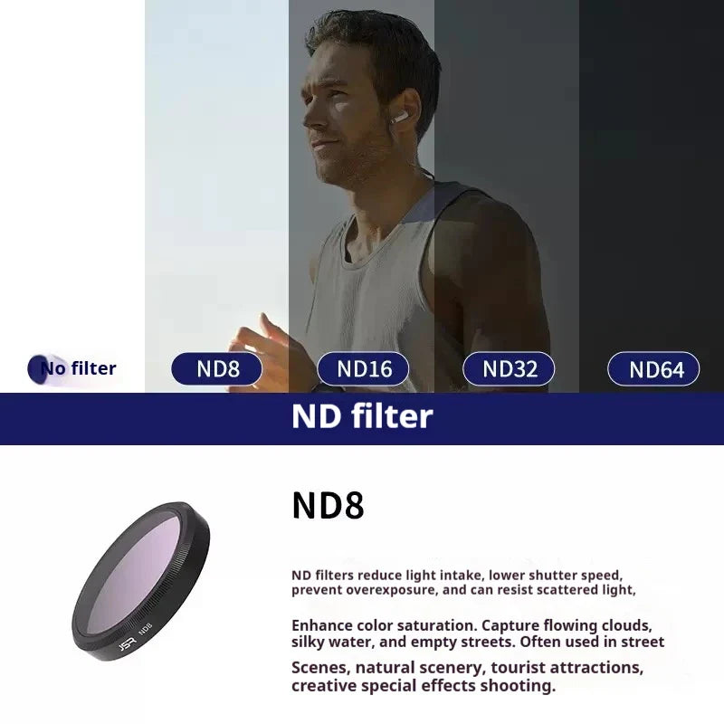 JSR DJI Osmo Action 6 UV CPL ND Lens Filter Set | HD Glass