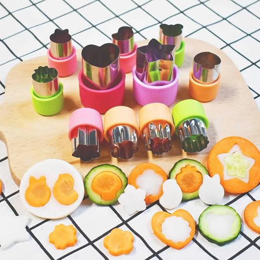 12 Pcs Vegetable Cutter Shapes Sets Mini Size Cutters Fruit Cutters Kids Food Cutters Pastry Stamps Mold Biscuits Peaceful Pleasures Health and Wellness