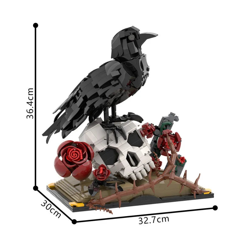 Gothic Skull Rose Bouquet MOC Building Blocks Set | Ages 14+