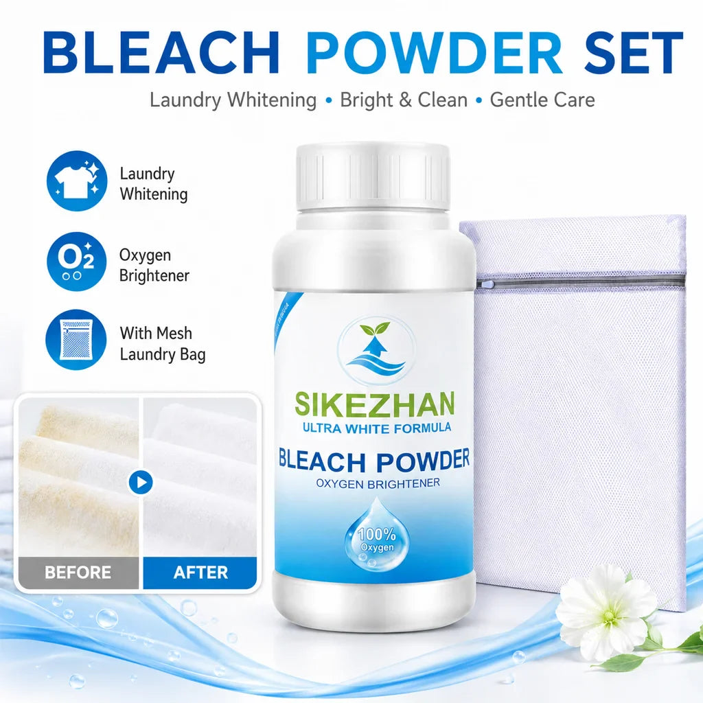 Laundry Bleaching Powder + 2 Mesh Bags – Whitener & Stain Set